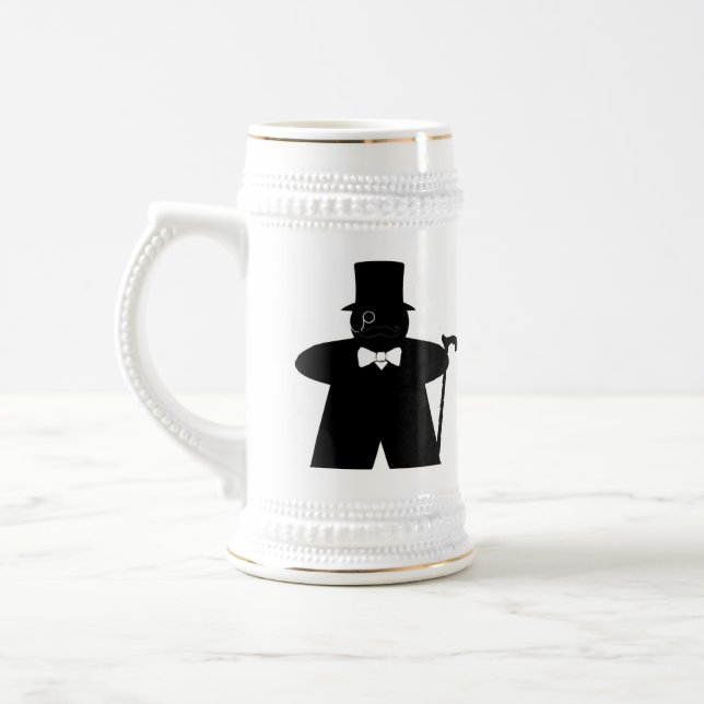 Caneca de cerveja dapper do gamer do senhor Meeple (Esquerda)
