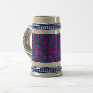 Caneca de cerveja de 22 oz, cor-de-rosa, azul