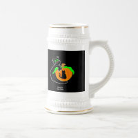 Caneca de cerveja de abóbora de gato preto