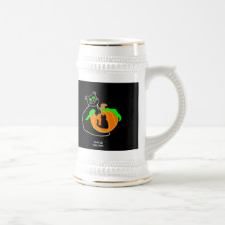Caneca de cerveja de abóbora de gato preto