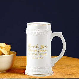 Caneca de cerveja de agradecimento para padrinho c