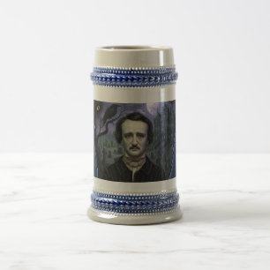 Caneca de cerveja de arte gótica Edgar Allan Poe C