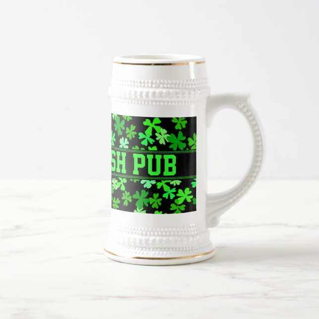 Caneca de cerveja de Bebendo de Shamrock irlandês (Direita)