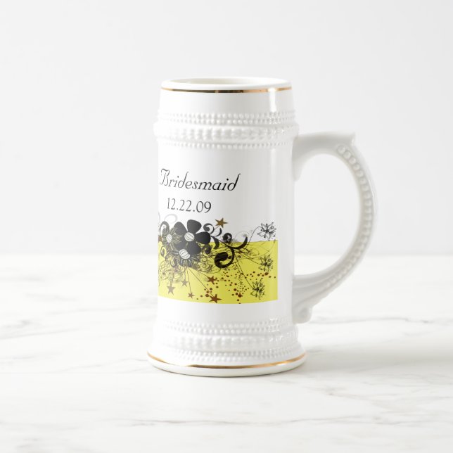 Caneca de cerveja de Bridesmaid - Amarelo (Direita)