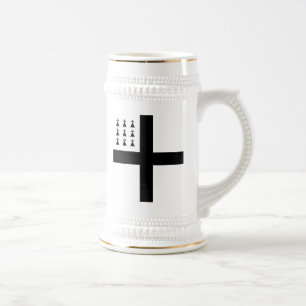 Caneca de cerveja de Brittany - cruz & arminho