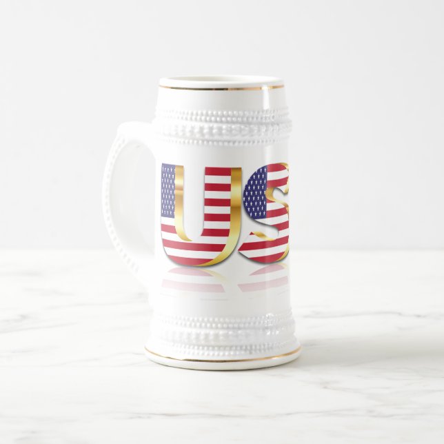 Caneca de cerveja de cerveja americana Patriótica  (Frente Esquerda)