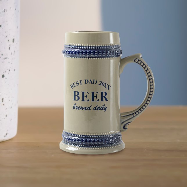 Caneca de cerveja de cerveja do Dia de os pais de  (Best Dad Message Father's Day Beer Stein just for your Dad. Add a year & a short message on reverse)