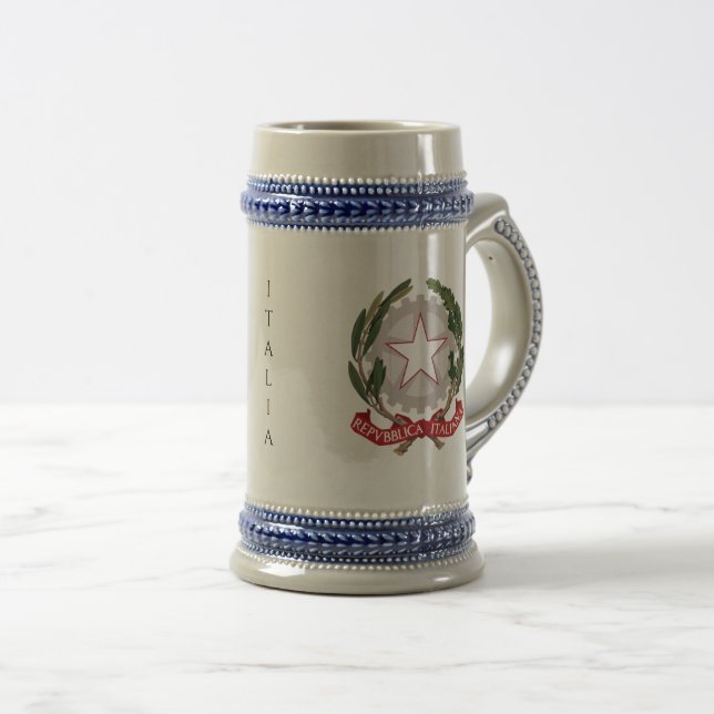 caneca de cerveja de cerveja emblem da itália (Frente Esquerda)