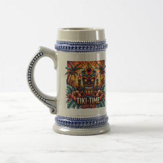 Caneca de cerveja de cerveja no tempo Tiki