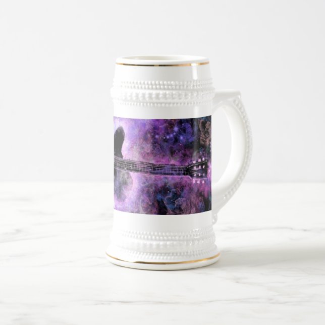 Caneca de cerveja de cerveja para música guitarra (Frente Esquerda)