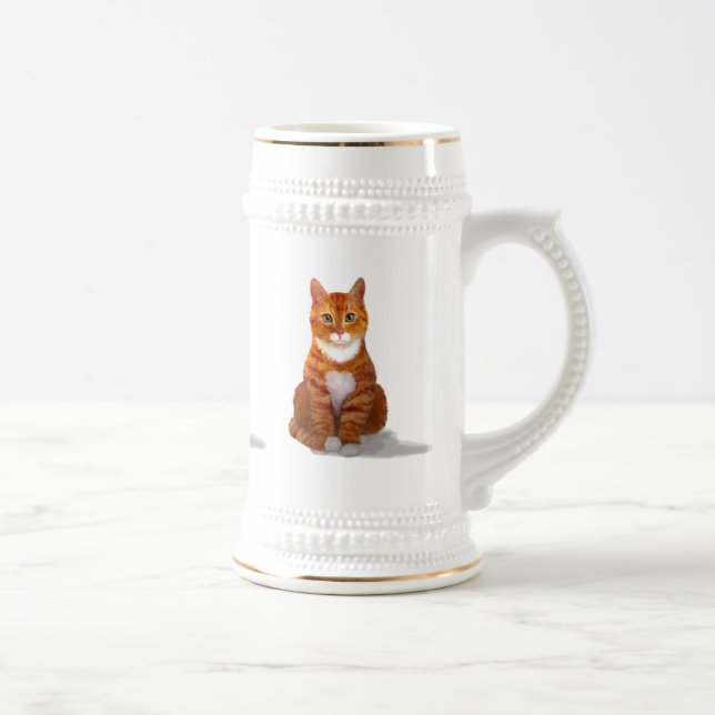 Caneca de cerveja de Gato de Tabby Amarelo (Direita)