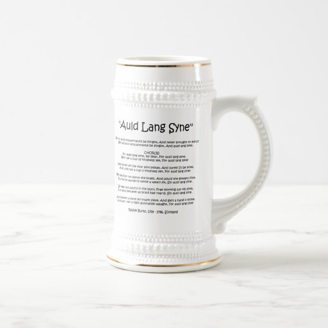 Caneca de cerveja de Lang Syne "Auld" do ano novo (Direita)