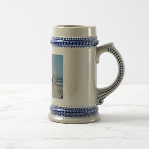 Caneca de cerveja de madeira de maré azul-oceânica