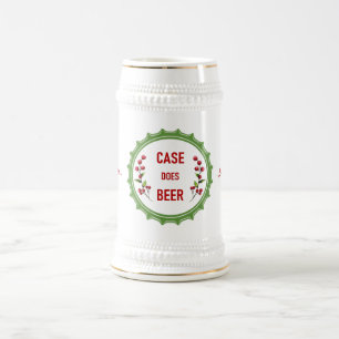 Caneca de cerveja de Natal é branca e Dourada
