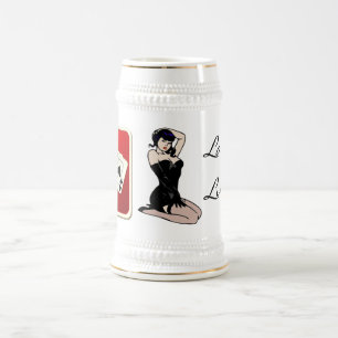 Caneca de cerveja de Poker Lady Luck
