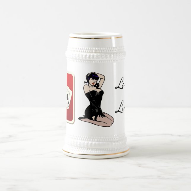 Caneca de cerveja de Poker Lady Luck (Centro)