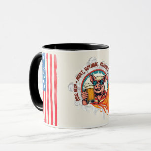 Caneca de cerveja de porco engraçada de churrasco