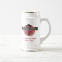 Caneca de cerveja de rádio da quinta rua