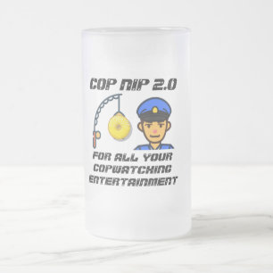 caneca de cerveja de vidro fosco "COP NIP 2.0"