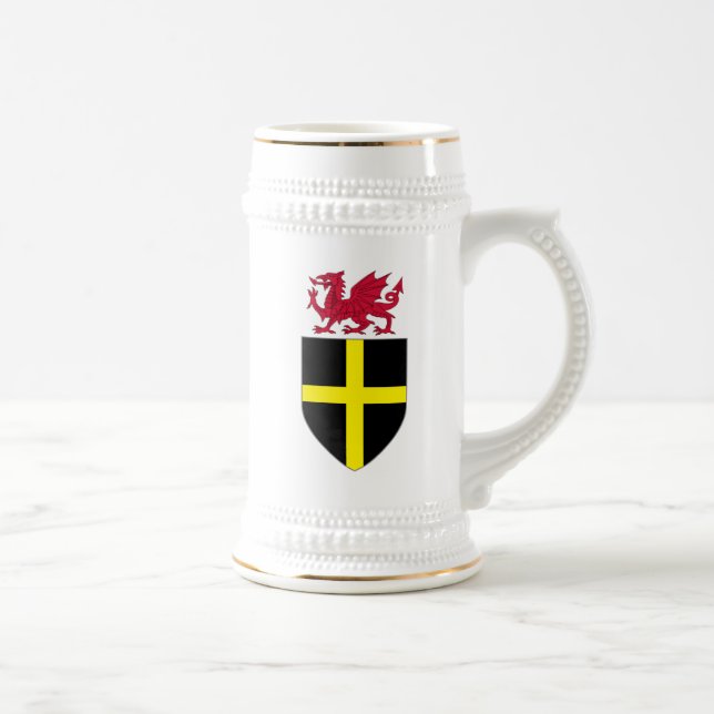 Caneca de cerveja de Wales - dragão sobre o (Direita)