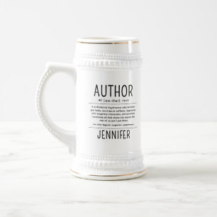 Caneca De Cerveja Definição de Autor Escritor Engraçado Personalizad