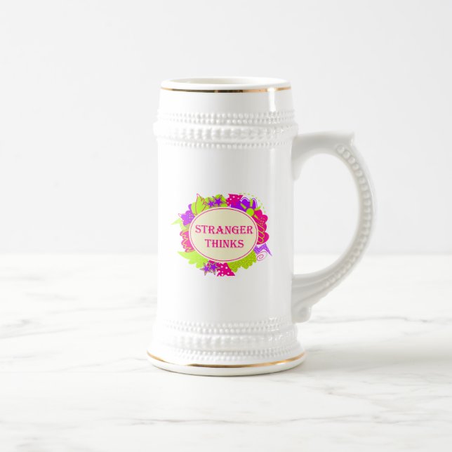 Caneca De Cerveja Desconhecido pensa citação no estilo de programa d (Direita)