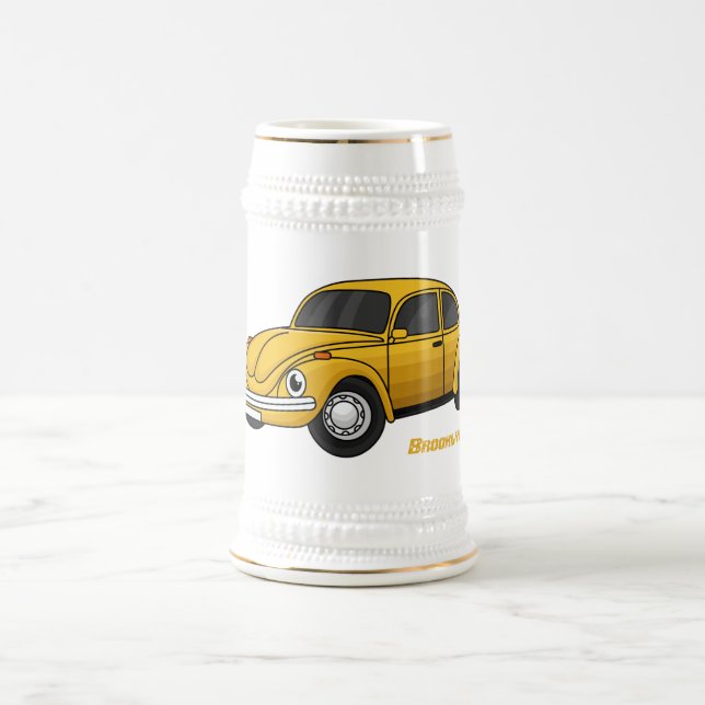 Caneca De Cerveja Desenho animado de carro clássico (Centro)