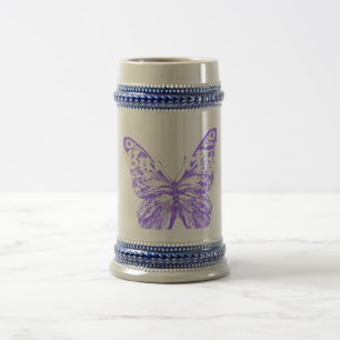 Caneca De Cerveja desenho de arte de borboleta fofa