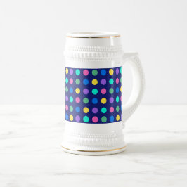 Caneca De Cerveja Desenho de Pontos Geométricos Coloridos -