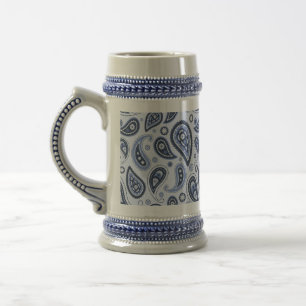 Caneca De Cerveja Desenho Intrincado de Estampa Floral Paisley