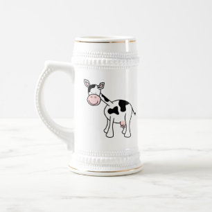 Caneca De Cerveja Desenhos animados preto e branco da vaca