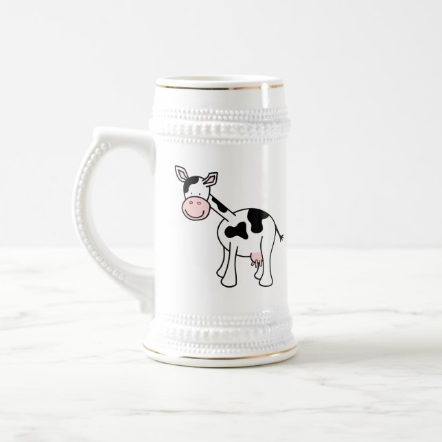 Caneca De Cerveja Desenhos animados preto e branco da vaca (Esquerda)