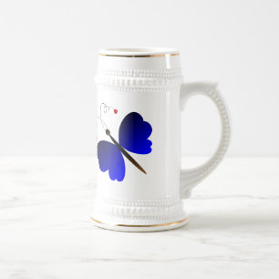 Caneca De Cerveja Design bonito das borboletas do verão