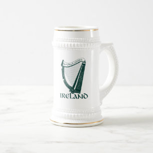 Caneca De Cerveja Design da harpa de Ireland, harpa irlandesa