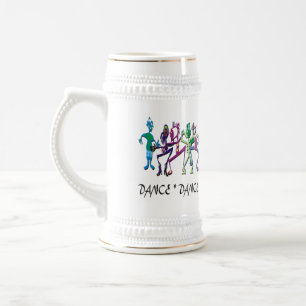Caneca De Cerveja Design de Abstrato gráfico colorido da dança