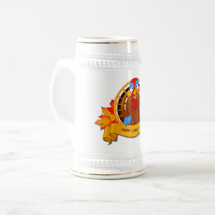 Caneca De Cerveja design de Ação de Graças estilo cartoon divertido