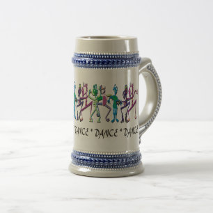 Caneca De Cerveja Design de dança Abstrato colorida