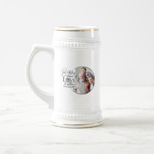 Caneca De Cerveja Design de Foto com Caligrafia de Aniversário para 