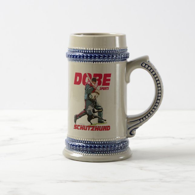 Caneca De Cerveja Design de Schutzhund dos esportes de Dobe (Direita)