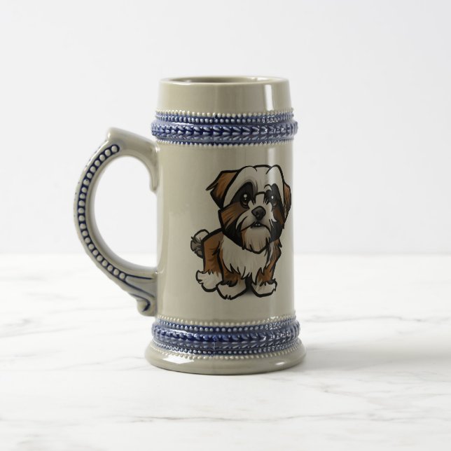 Caneca De Cerveja Design francês de buldogue em café de 22 oz / cane (Esquerda)