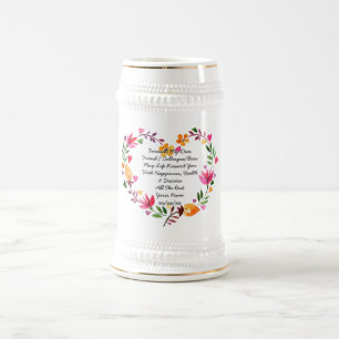 Caneca De Cerveja Despedida Deixando Mug Folhas Adicionar Próprio Po