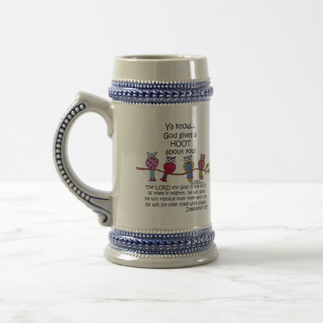 Caneca De Cerveja Deus dá uma coruja (Esquerda)