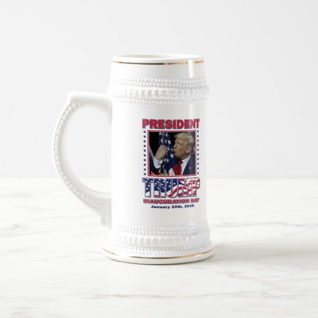 Caneca De Cerveja Dia da Inauguração do Presidente Trump 2025 (Esquerda)
