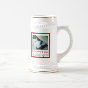 Caneca De Cerveja Dia de os namorados preto e branco