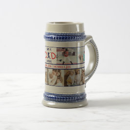 Caneca De Cerveja Dia de os pais moderno de Colagem de Fotografias d