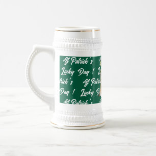Caneca De Cerveja Dia de Sorte do São Patrício Chapéu de Leprechaun