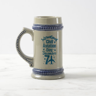 Caneca De Cerveja Dia Internacional da Aviação Civil 7 de dezembro