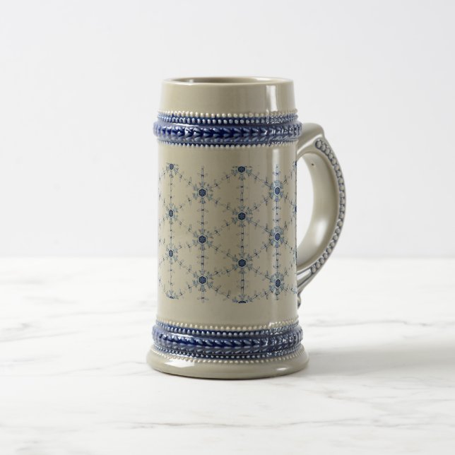 Caneca De Cerveja Diamond Snowflake Pattern (Frente Esquerda)