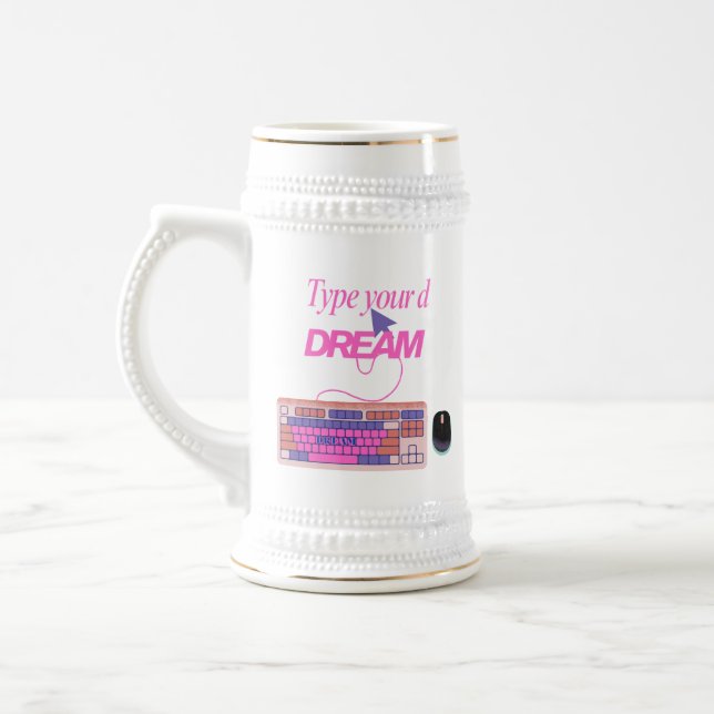 Caneca De Cerveja Digitando meu futuro (Esquerda)