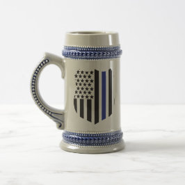Caneca De Cerveja Distintivo da Thin Blue Line, Apoiar Polícia